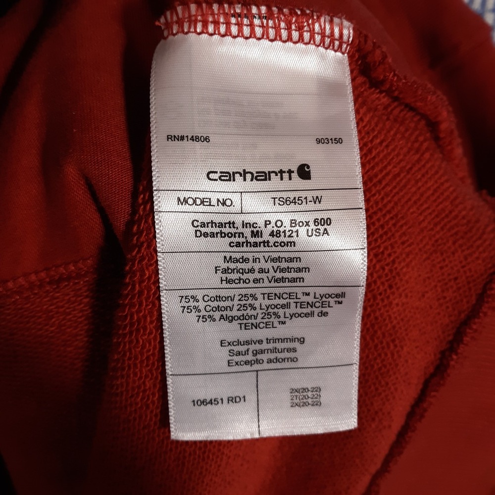 Carhartt Sweater Womens 2X Tencel Fiber Series Burnt Orange 1/4 Zip - Picture 5 of 10